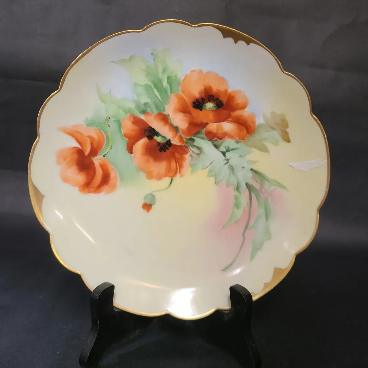 Pickard Hand Painted Poppies Plate 1