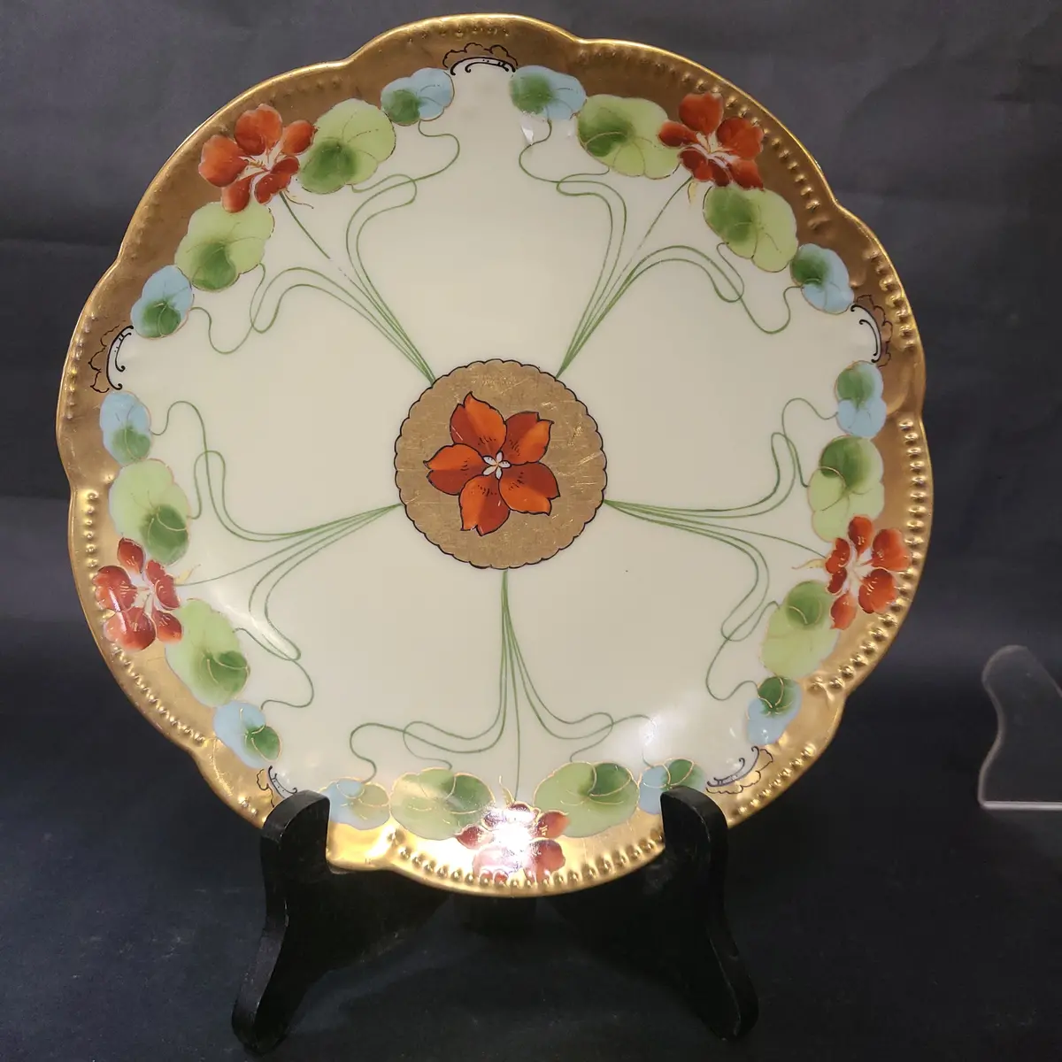 Pickard Nouveau Orange Floral Plate 1
