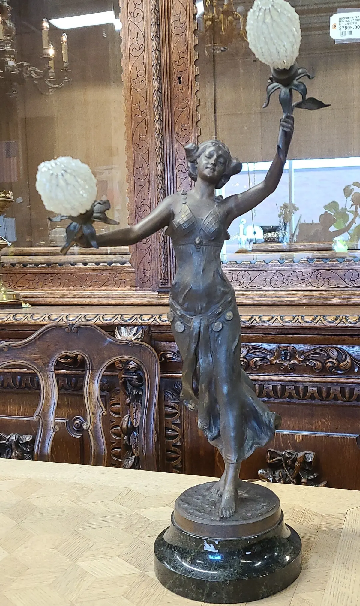 Figural Art Nouveau Lady Lamp 1