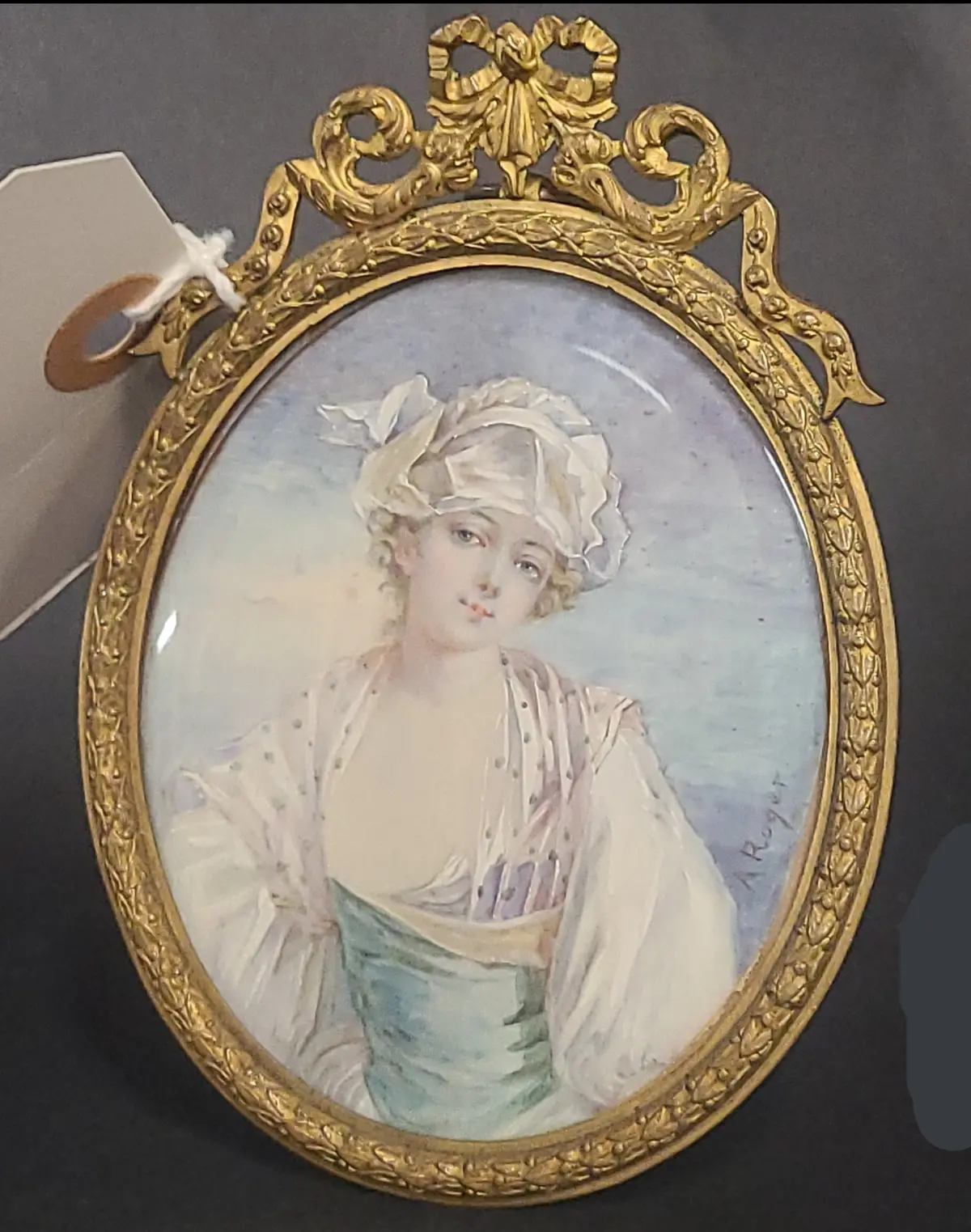 Louis Xvi Pastel Color Painting Of Young Lady 1