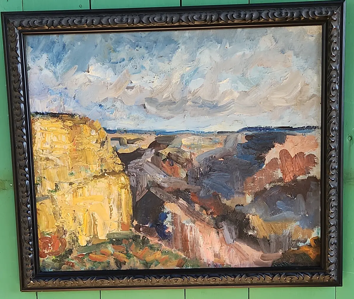 Framed Bold Impressionist Oil Painting Of A Cayon 1