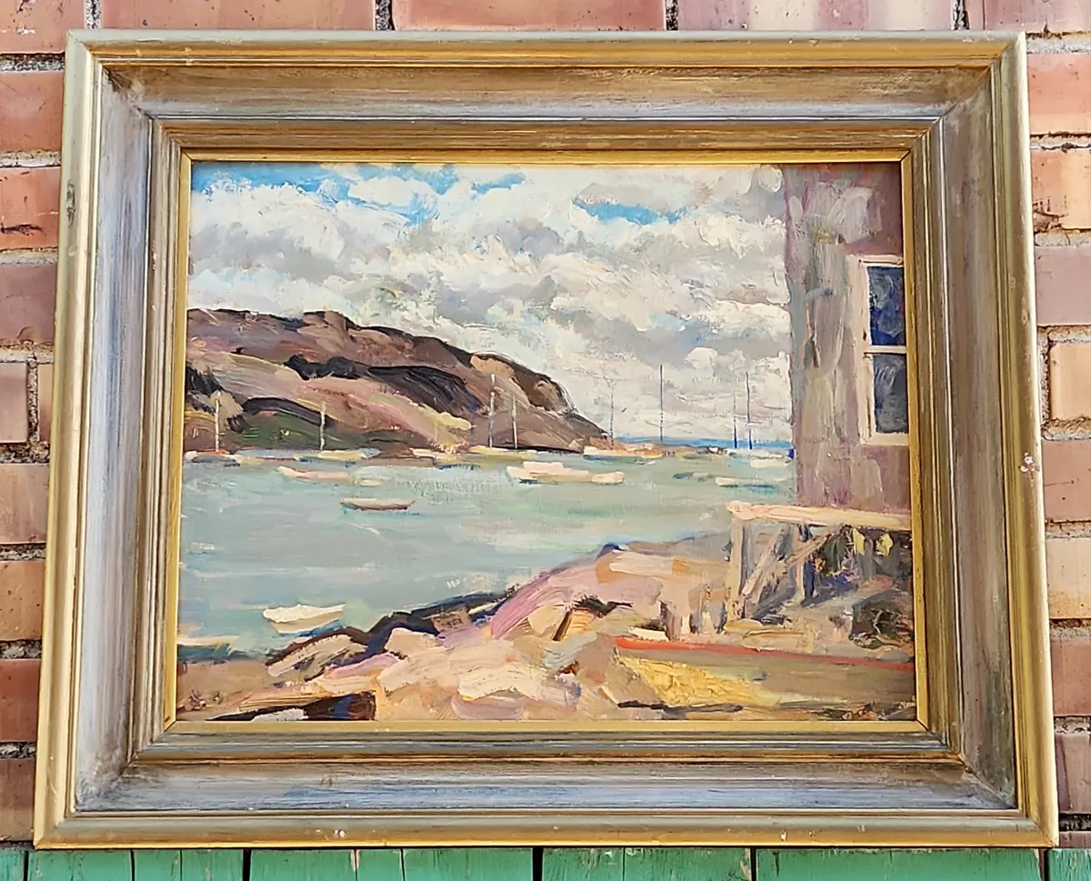 Impasto Impressionist Oil Painting Of A Harbor Scene- On Board 1