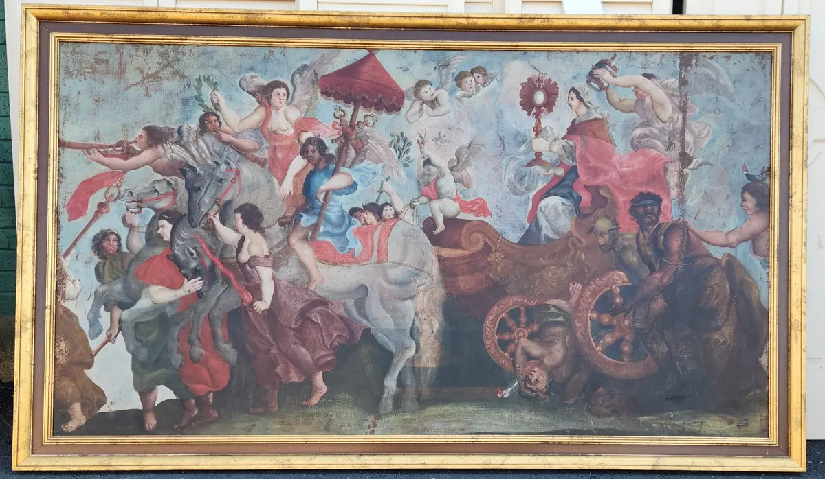 Huge 17Th Century Oil Painting After Ruebens 1