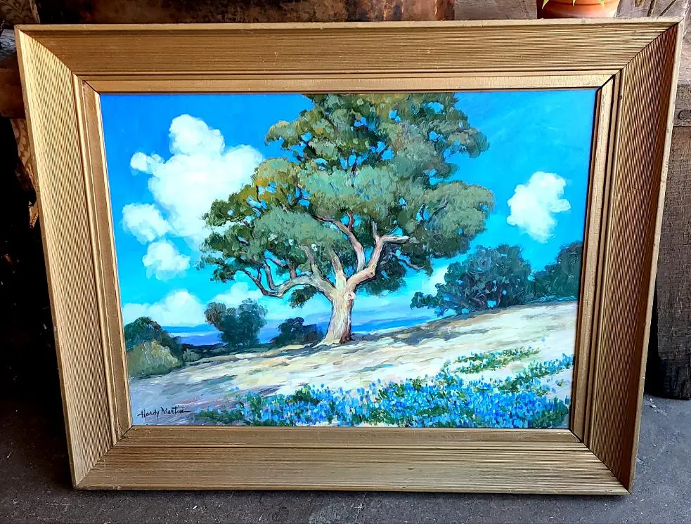 Hardy Martin Landscape With Blue Sky And Tree In Center Oil Painting 1