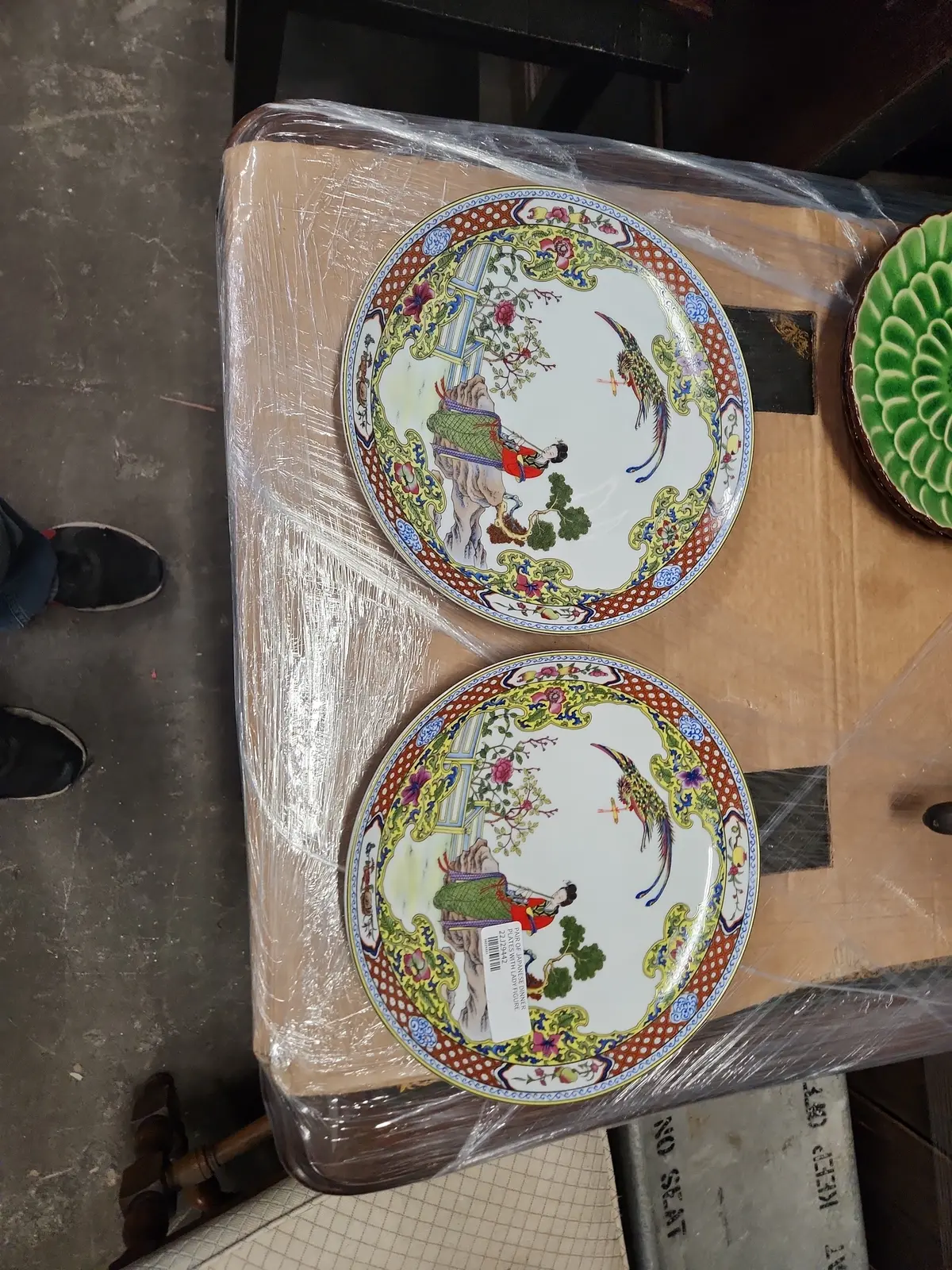 Pair Of Japanese Dinner Plates With Lady Figure 1