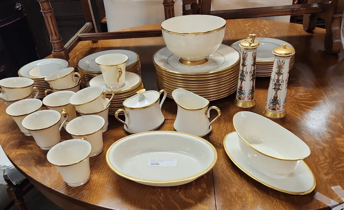 75 Piece Lennox Gold Rimmed China Set 1