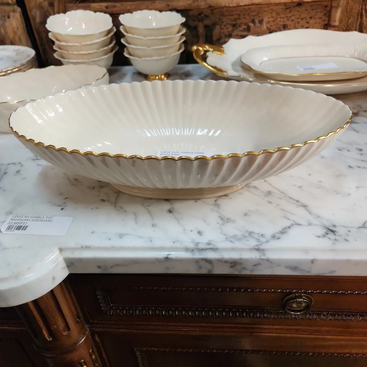 Large Oval Lennox China White Bowl 1