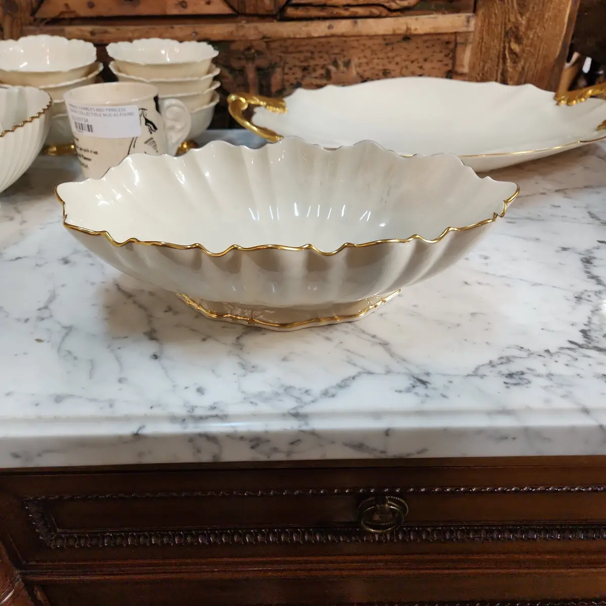 Lennox China Shaped White Bowl With Ruffles 1
