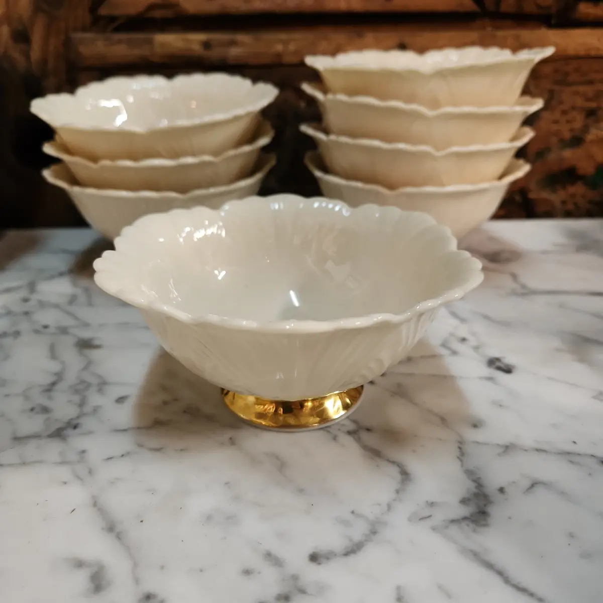 Set Of 8 Lennox China Ruffled Berry Bowls 1