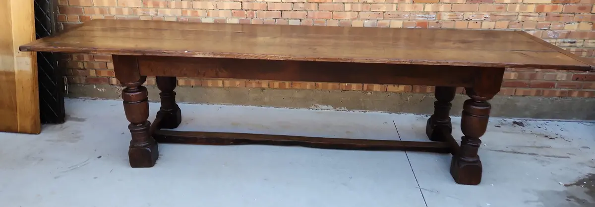 10' Long 19Th Century Oak Monastery Table 1