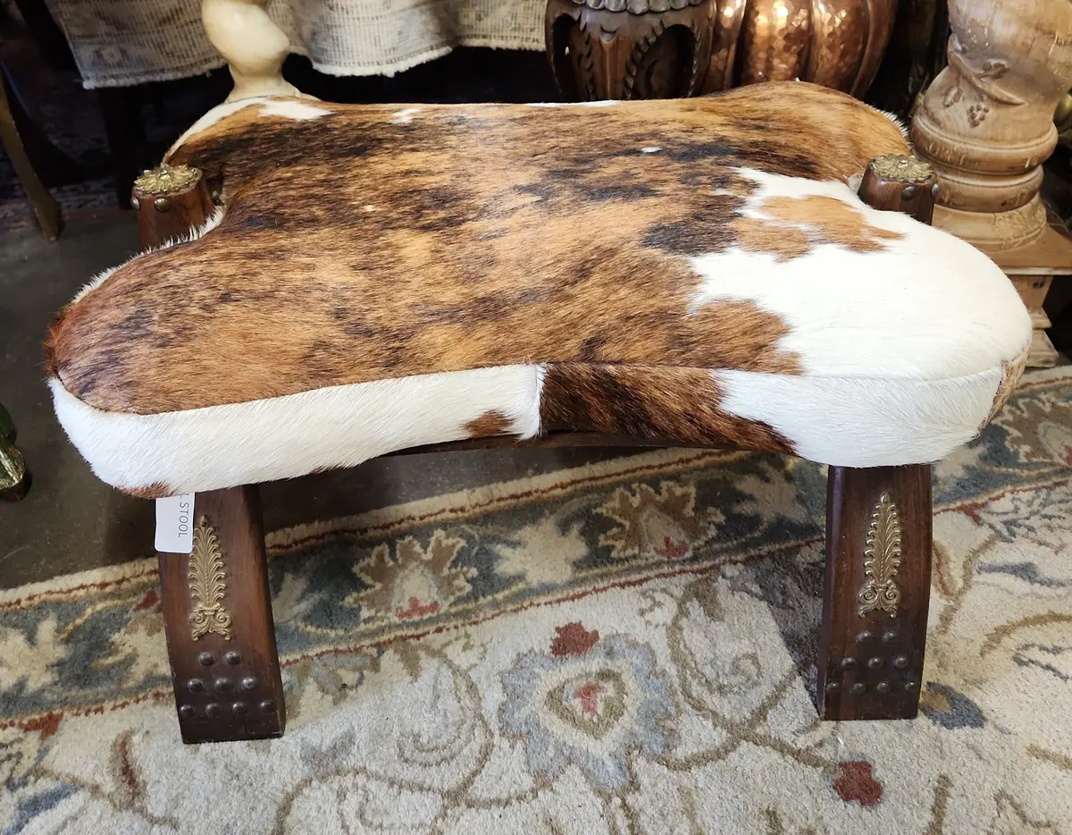 Cow Hide Camel Stool 1