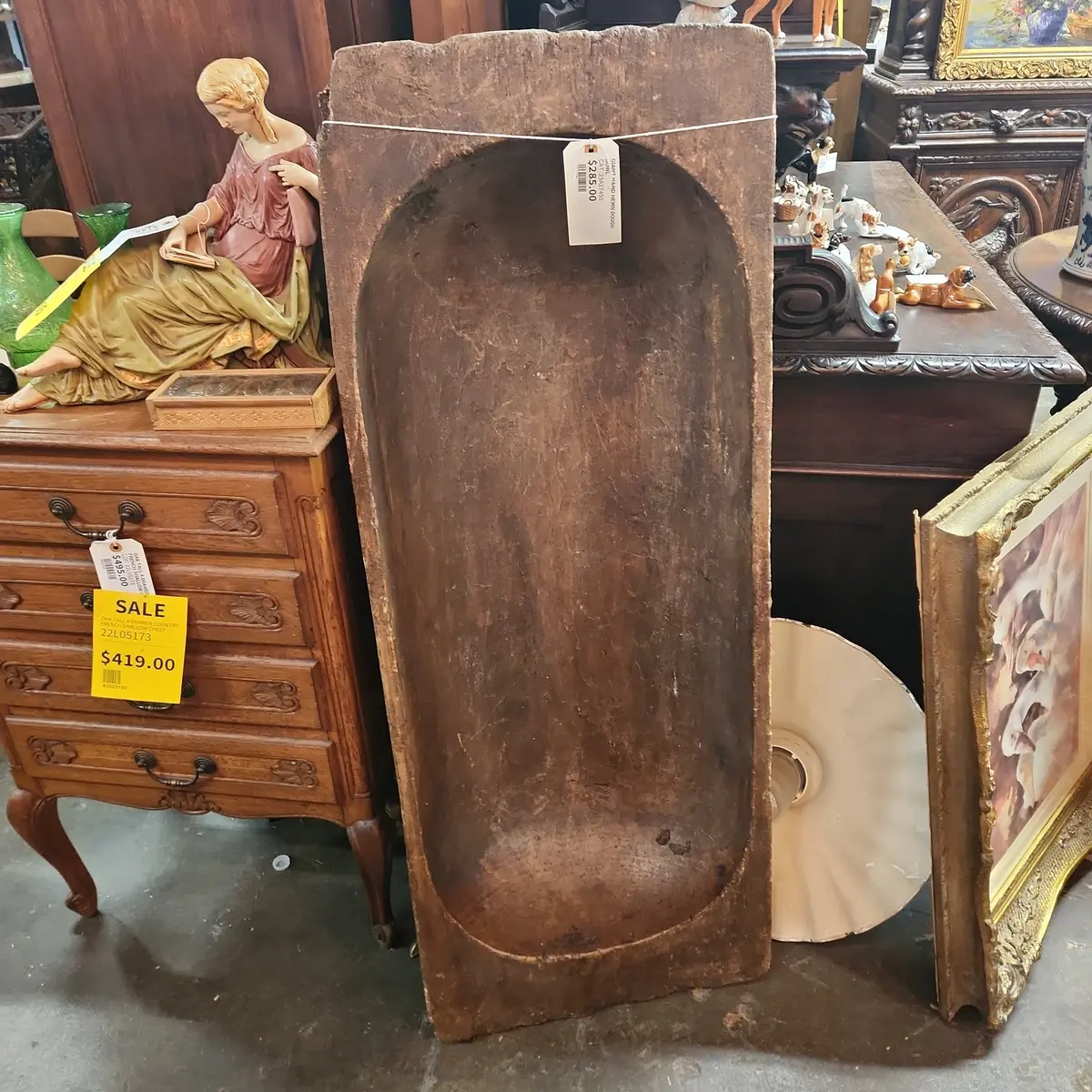 Giant Hand Hewn Dough Bowl 1