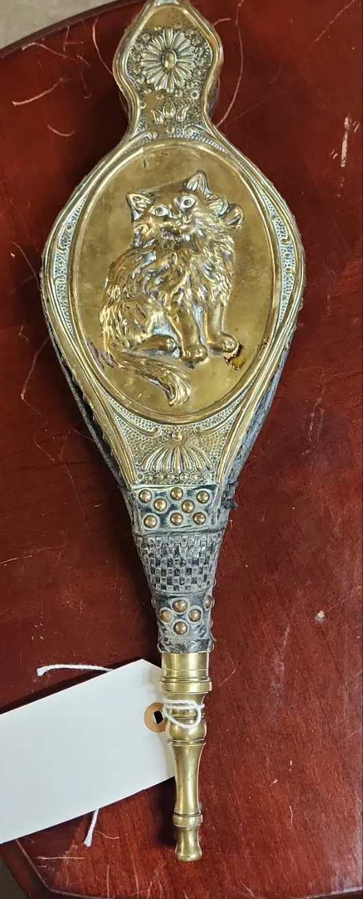 Antique French Brass And Wood Bellows 1
