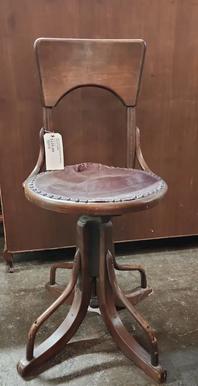 Antique Bentwood Swivel Office Chair 1