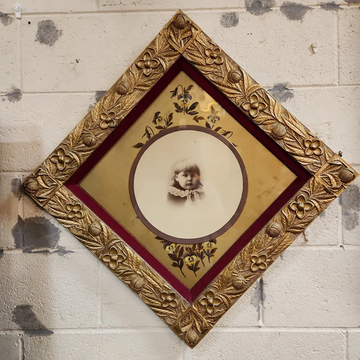Asthetic Movement American Gilt Gesso Frame With Original Photo 1