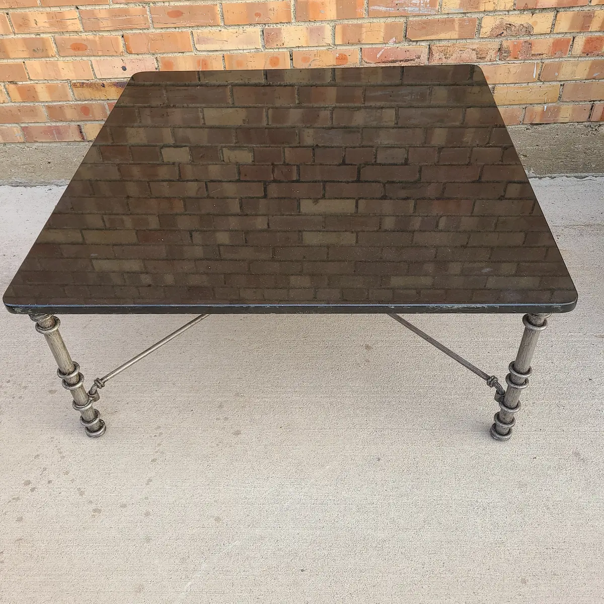 Black Granite Top Iron Coffee Table 1