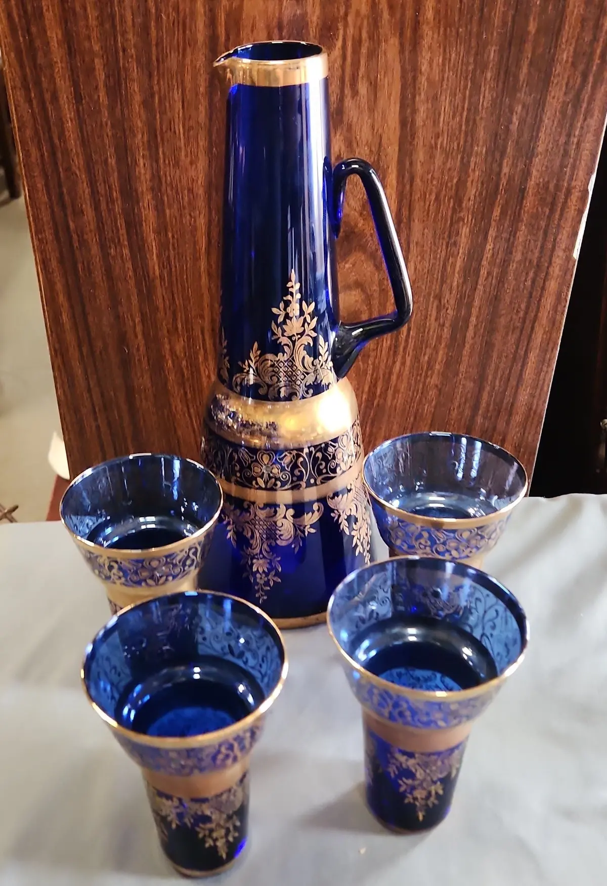 Blue And Gold Bohemian Decanter Set 1