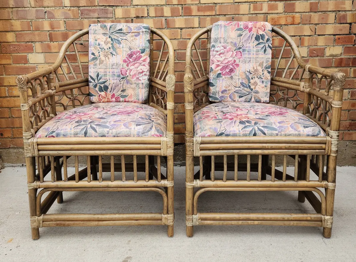 Pair Of Bamboo Arm Chairs 1