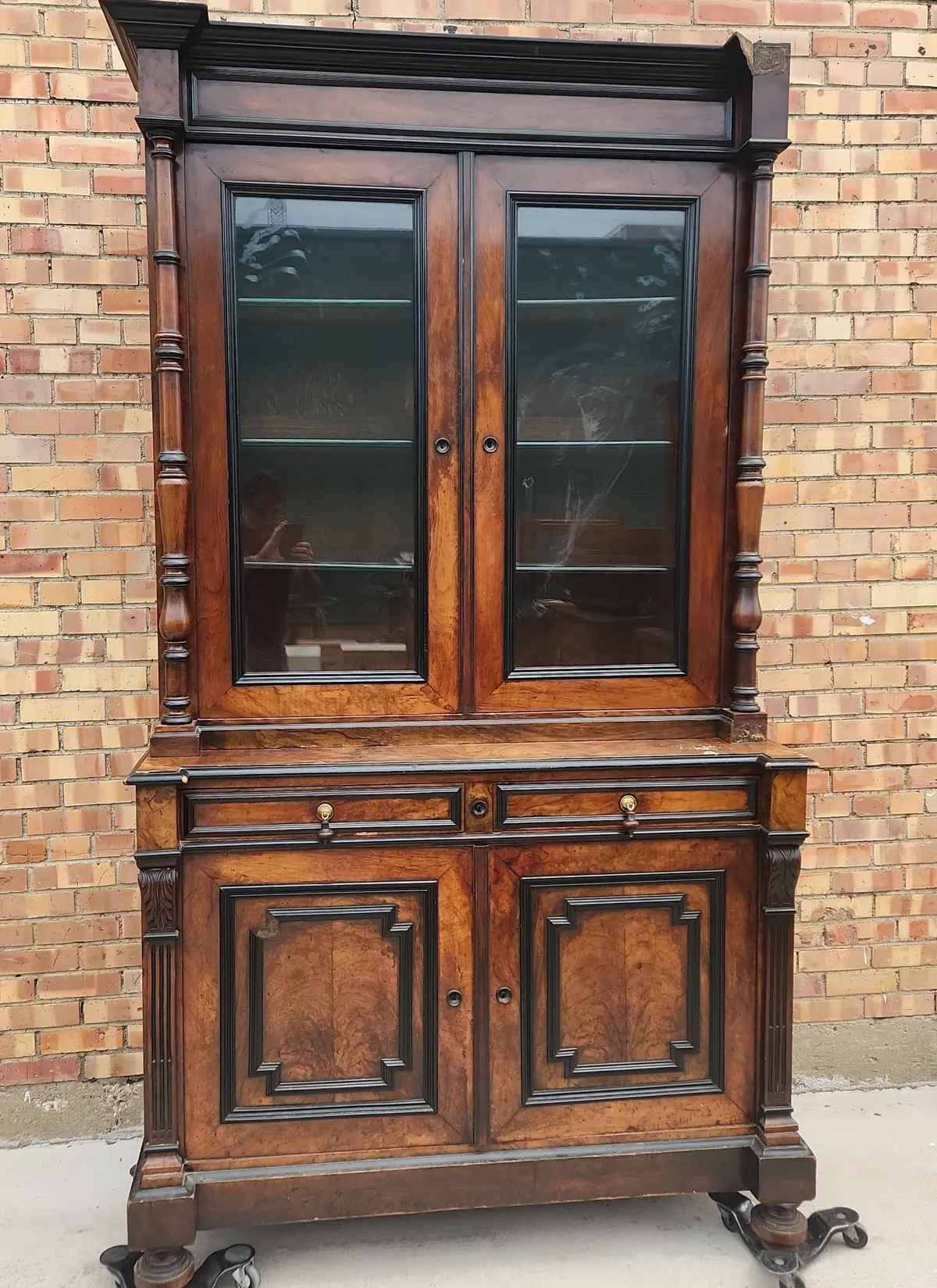 Napolean Iii Ebonized 2 Piece Cabinet 1