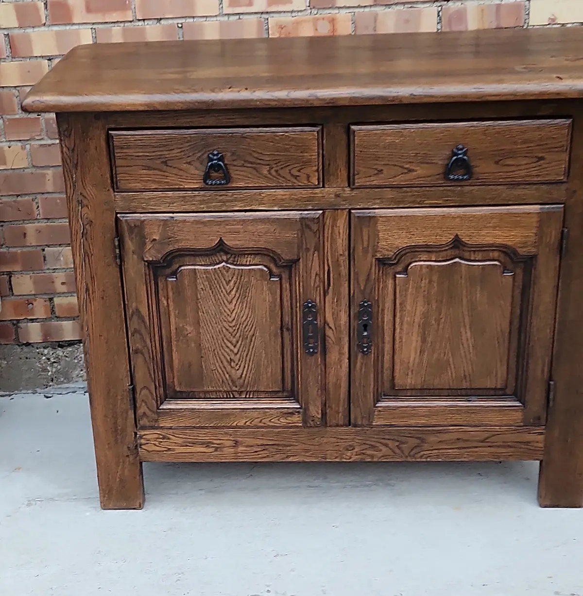 Dark Rustic Oak Two Door Server 1