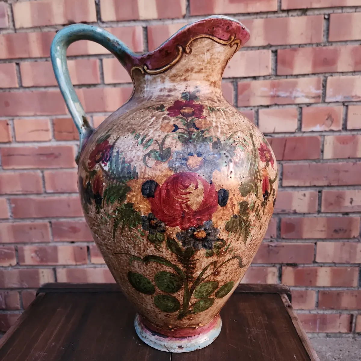 Floral Pottery Pitcher 1