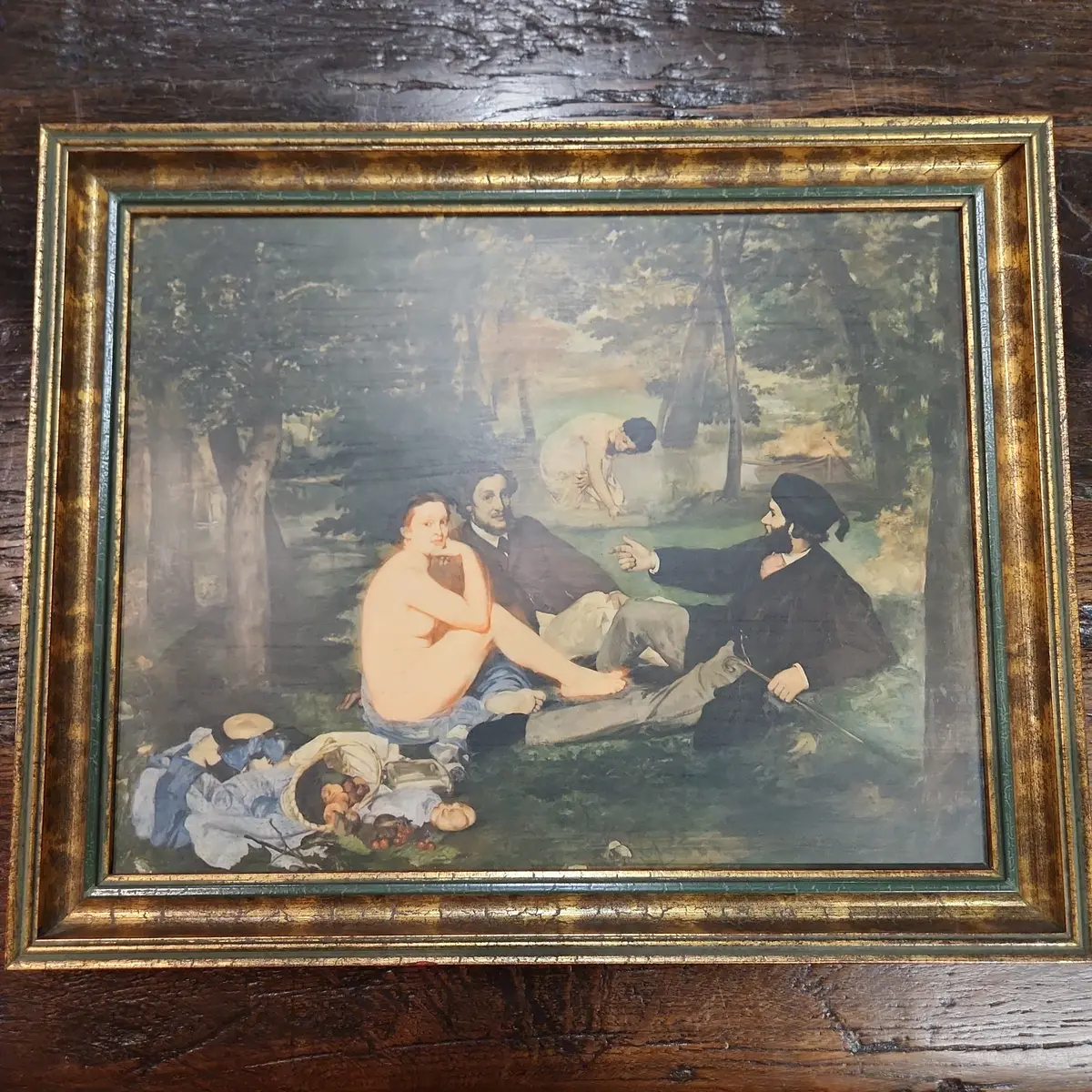 Small Eduard Manet Print In Mottled Gold Frame 1