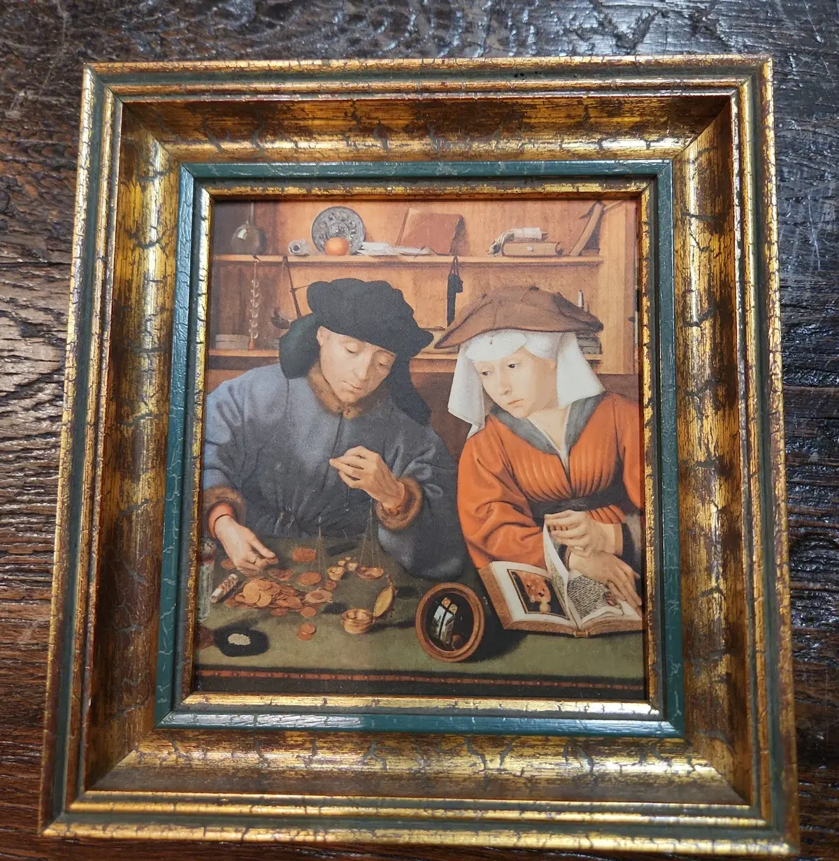 Mottled Gold Framed Old Master Print 1