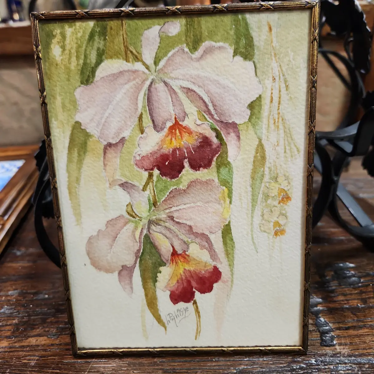 Small Signed Floral Watercolor 1