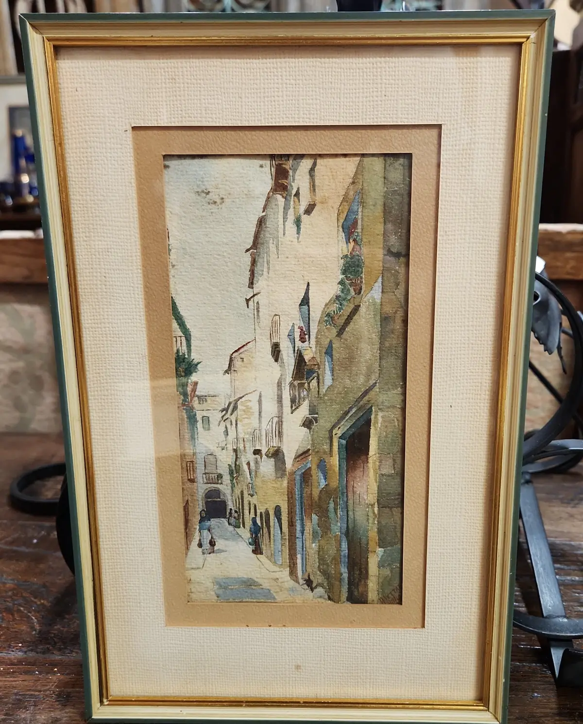 Signed Small Vertical Morrocan Street Scene Painting 1