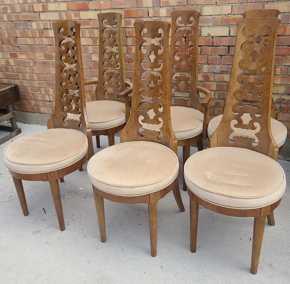 Set Of 6 Mid Century Modern Dining Chairs Wtih Two Arm Chairs 1