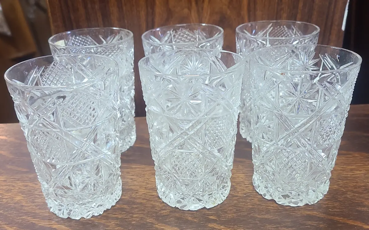 Set Of 6  Turkish Cut Crystal Glasses 1