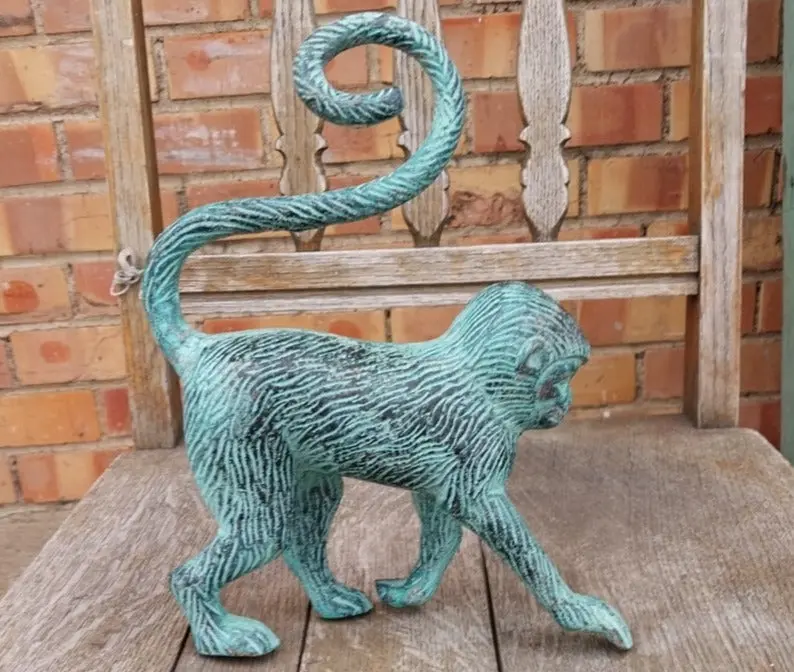 Metal Monkey With Faux Verdigris 1