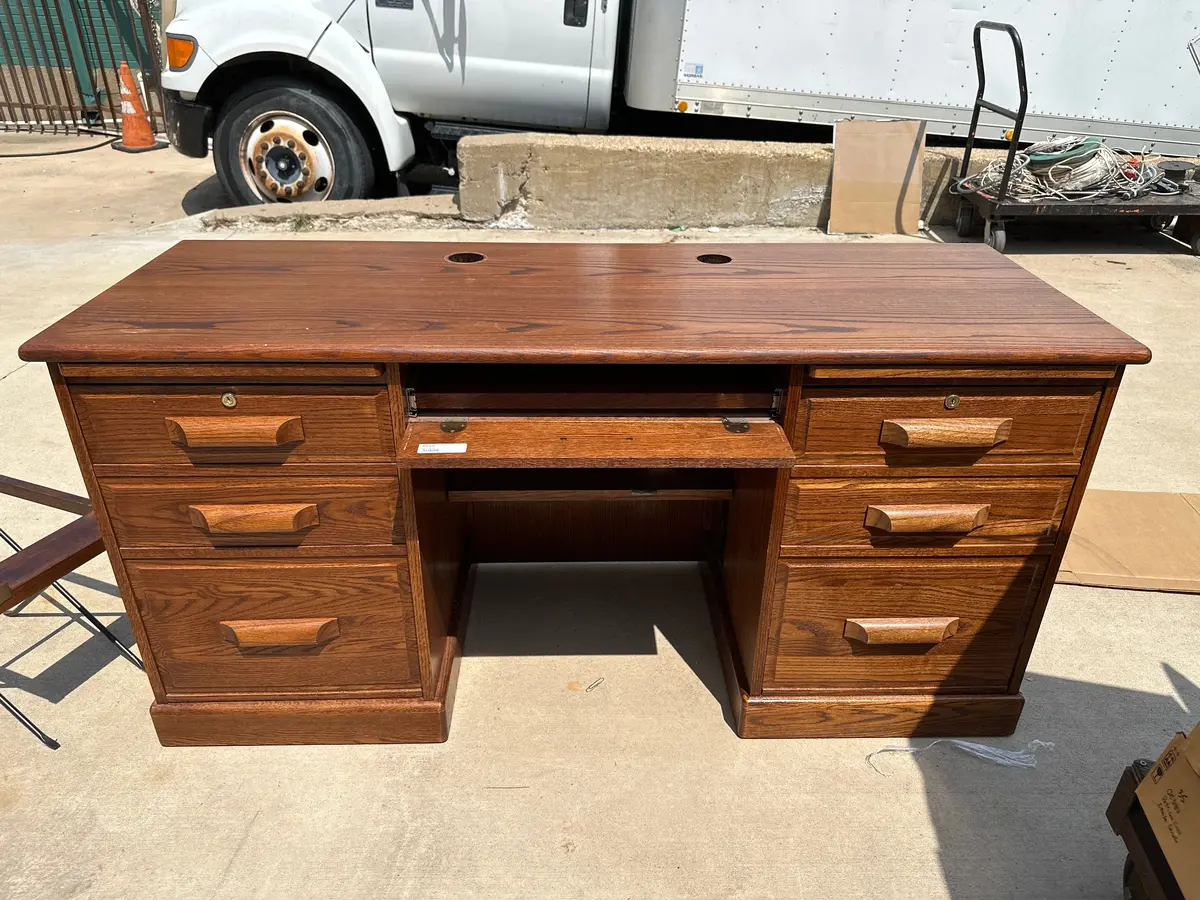 Oak Computer Desk 1