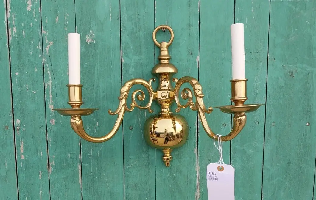 Large Brass Wall Sconce 1