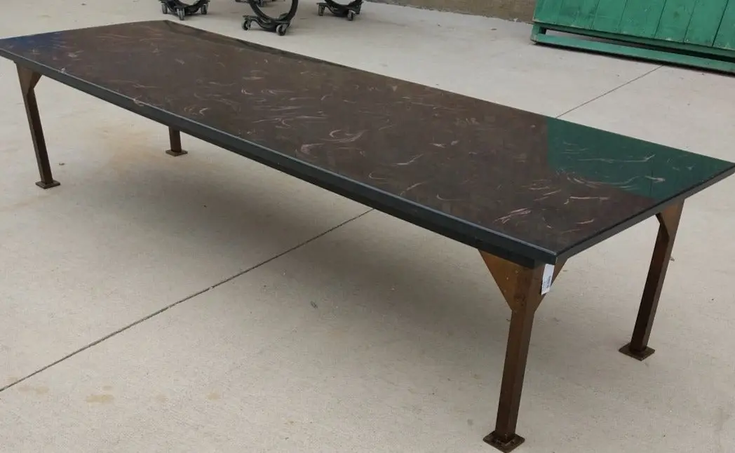 Long Faux Marble Metal Base Coffee Table 1