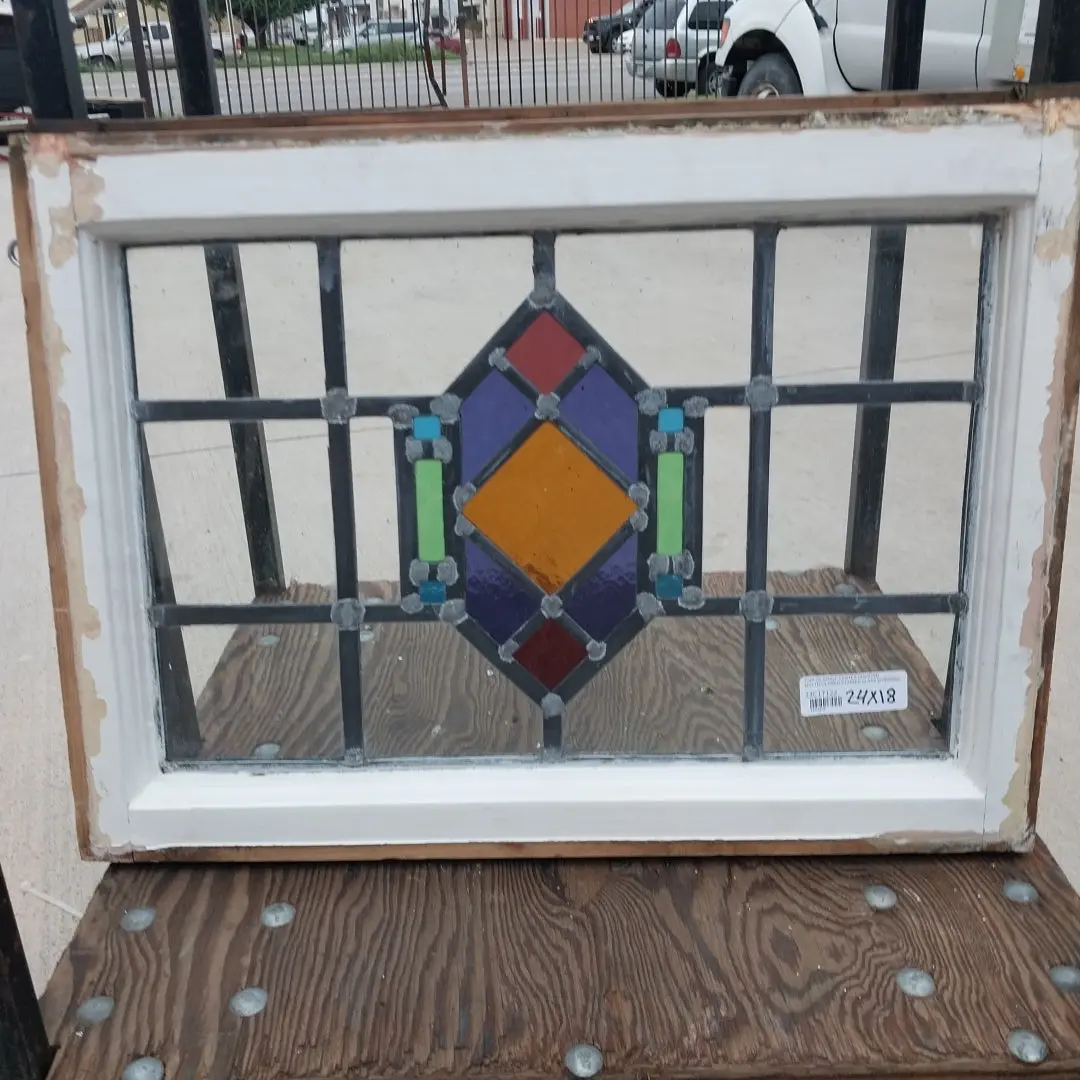 Small Center Diamond Multicolored Stained Glass Windows 1