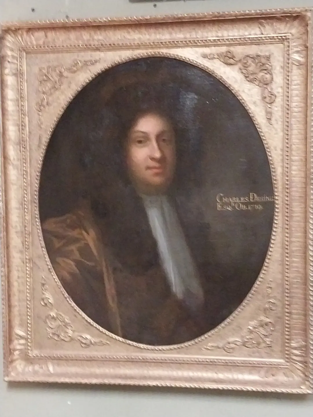 Large Gilt Framed 18Th Century Oil Painting Of A Man 1