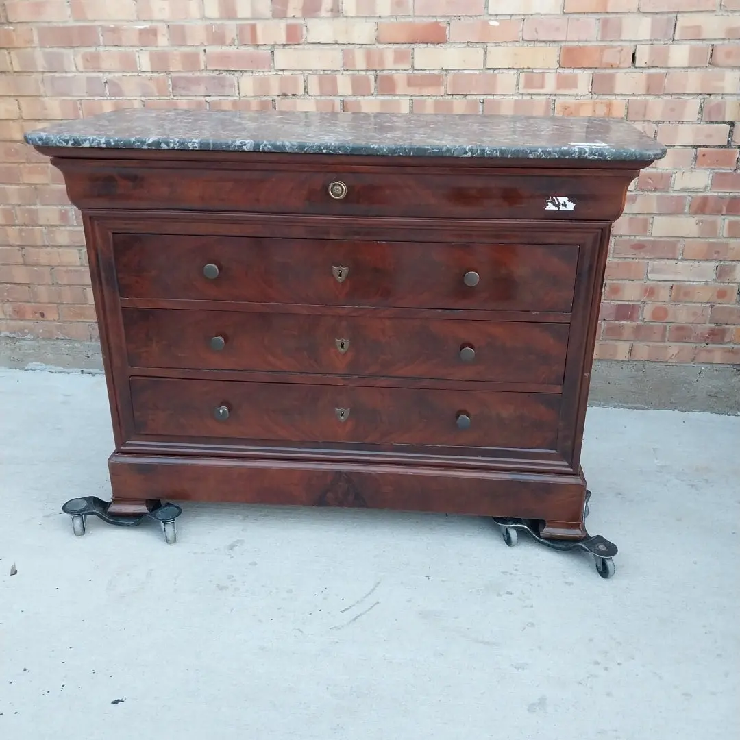 Saint Anne Marble Top Louis Philippe Chest 1