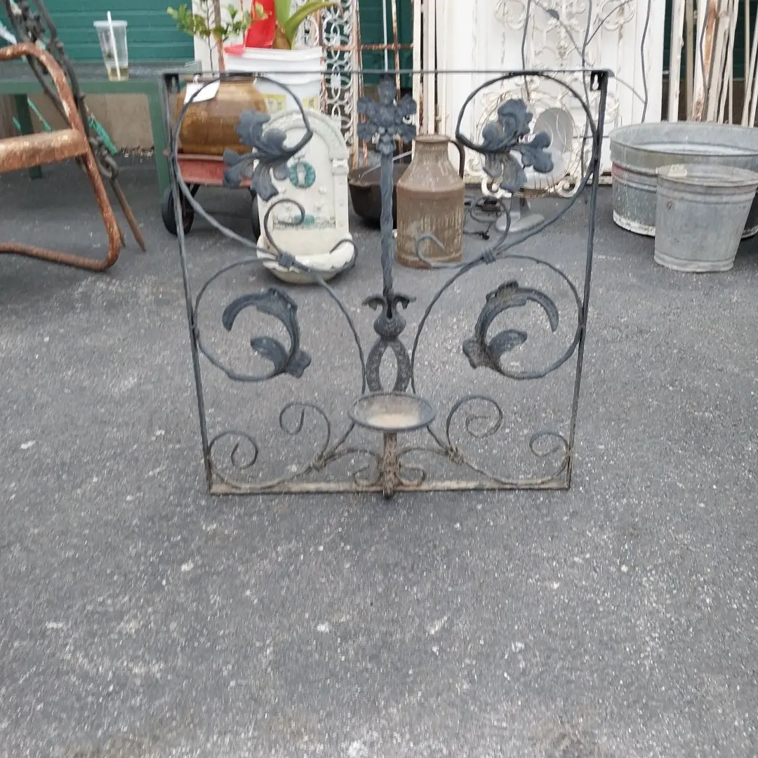 Metal Wall Hanging Patio Art With Candle Tray 1