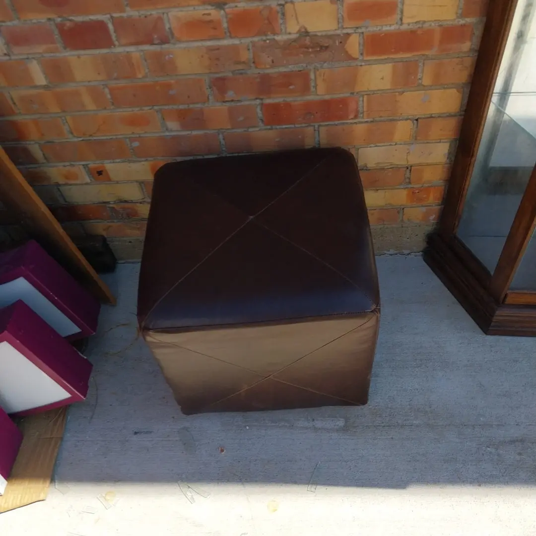 Leather Cube Stool 1