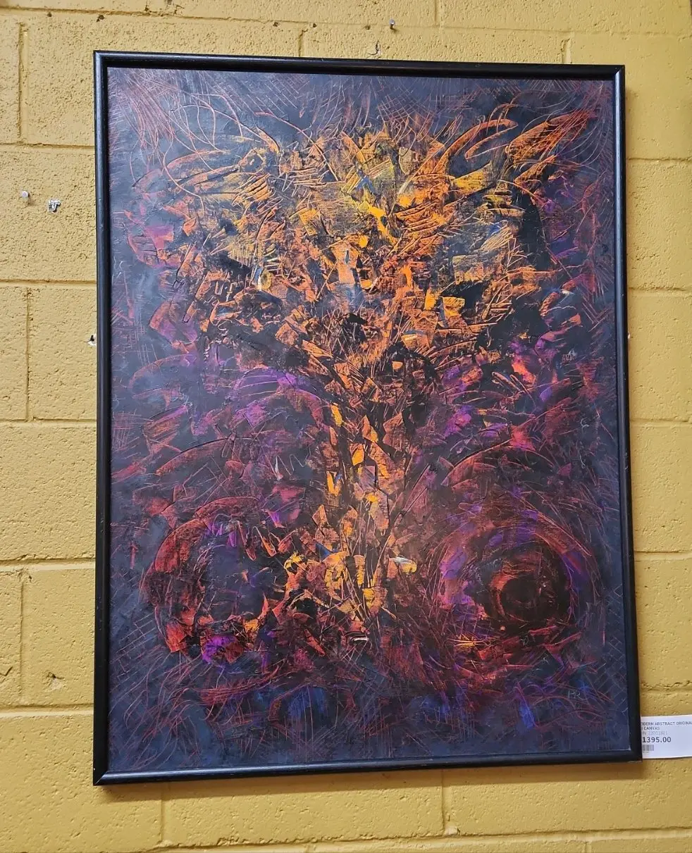 Modern Abstract Original On Canvas "Angel" By Pamela Rabin 1