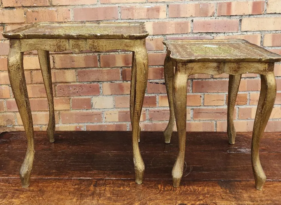 Pair Of Gilt Florentine  Nesting Tables 1