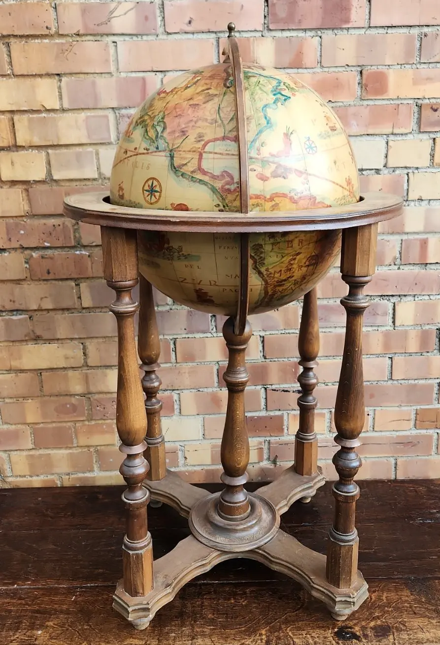 World Globe On Turned Wooden Legs 1