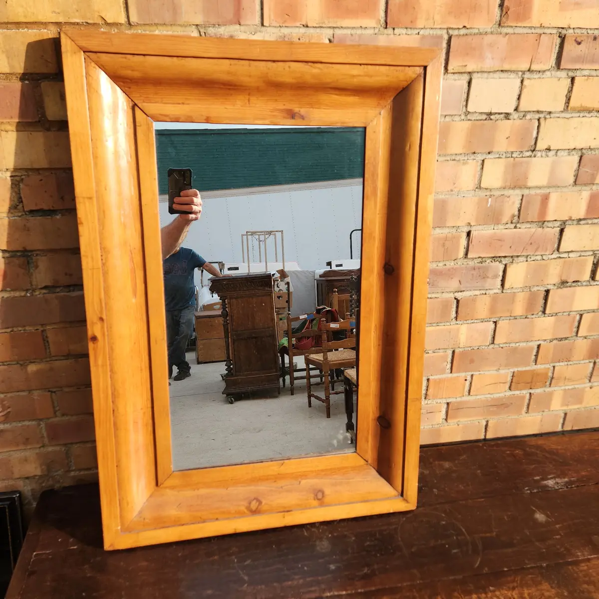 Pine Ogee Framed Mirror 1