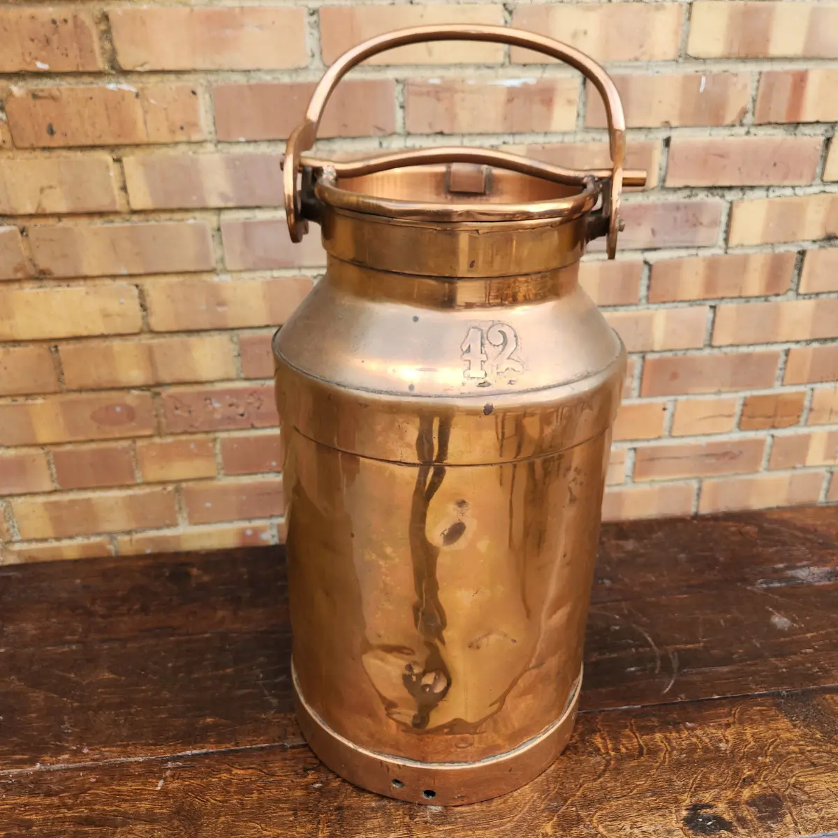 European Bright Copper Milk Can 1