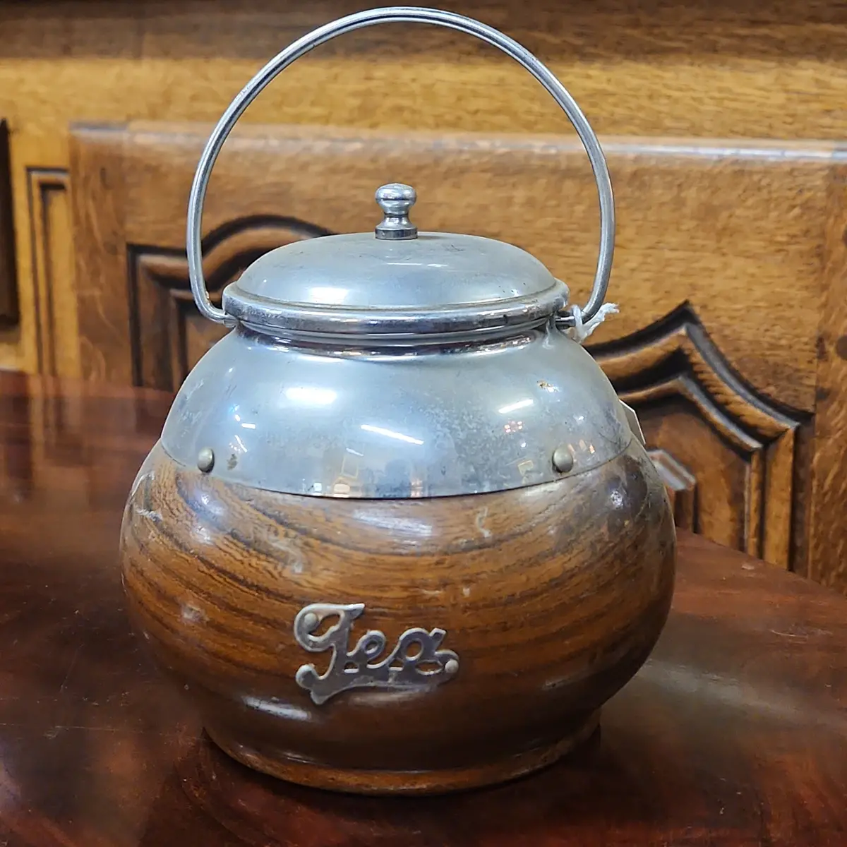 Wood And Chrome Tea Barrel 1
