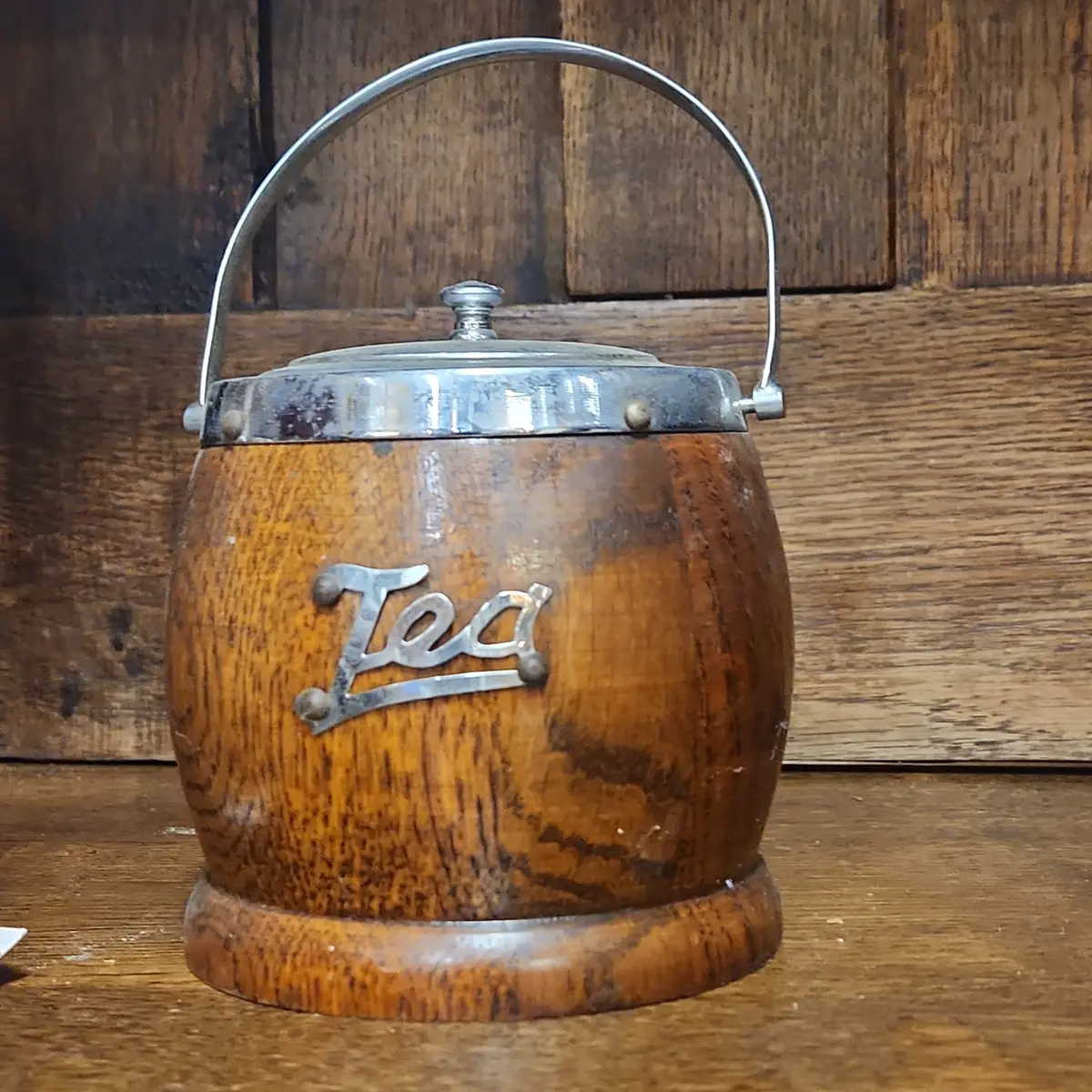 Wood And Chrome Tea Barrel 1