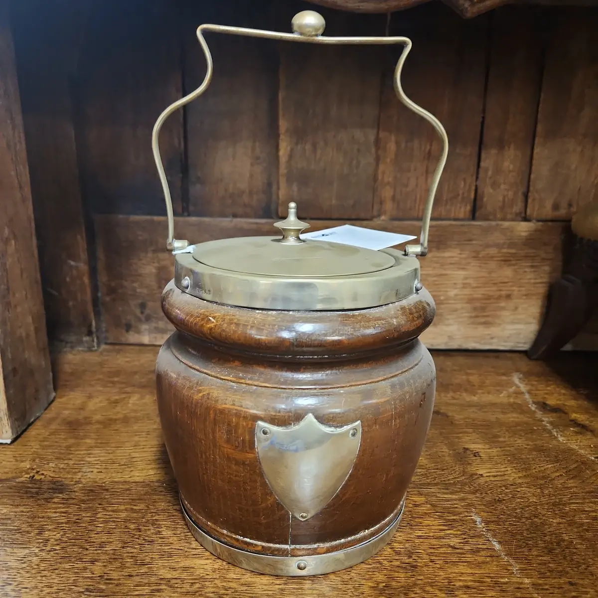 Wood And Chrome Biscuit Barrel 1