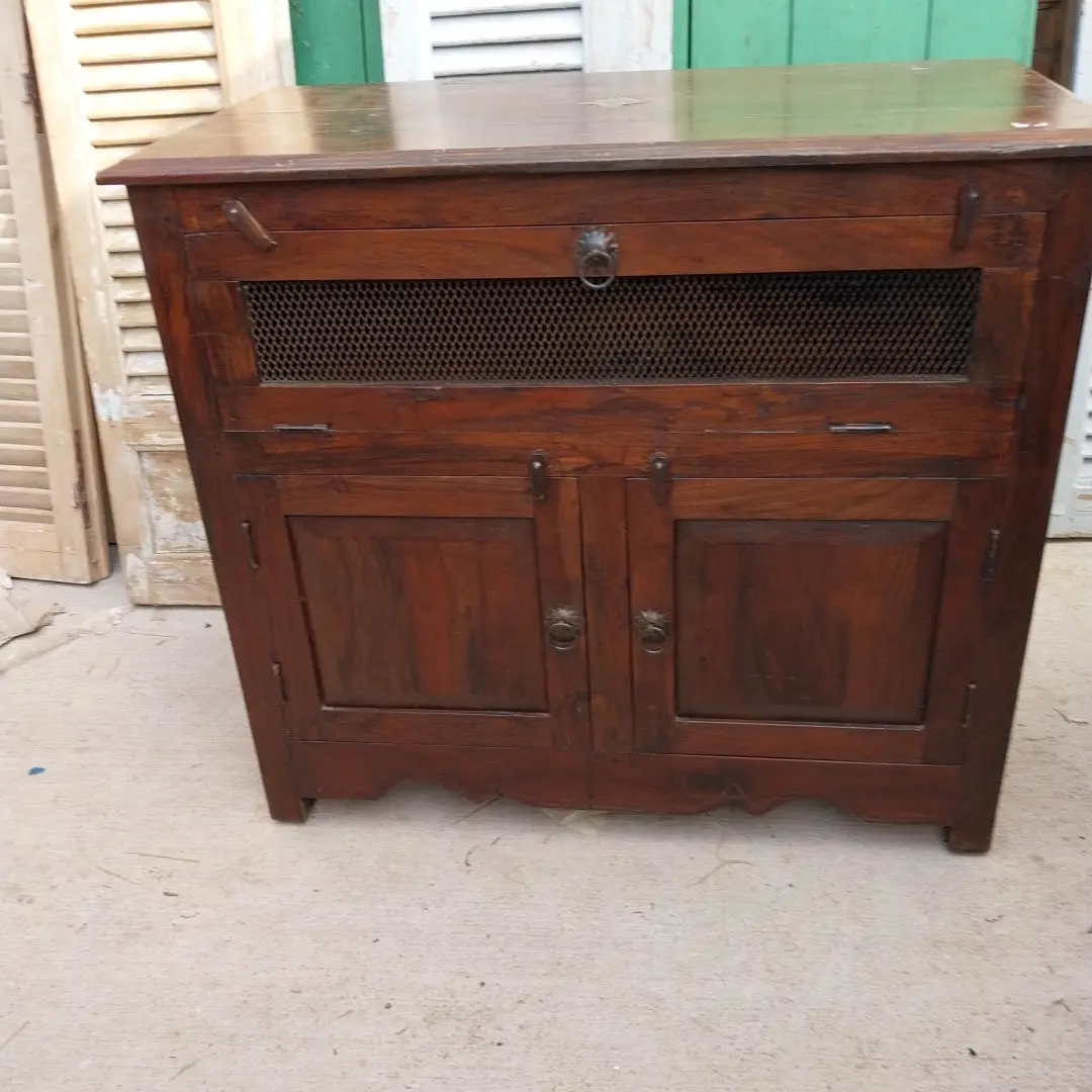 Small Teak Cabinet With Screen Door 1