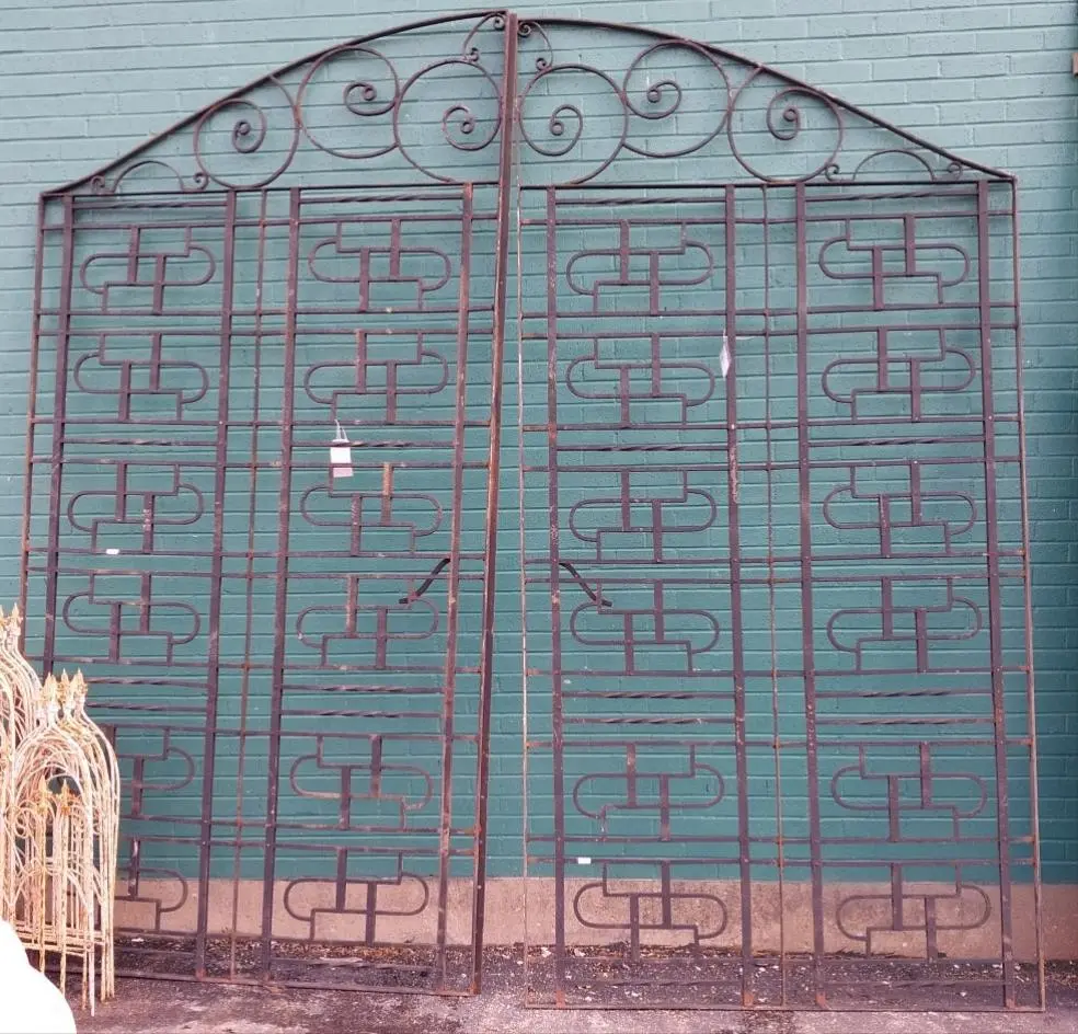 Pair Of Black Large Iron Gates 1